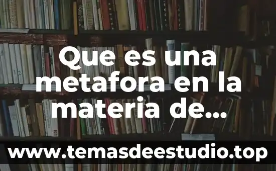 Que es lenguaje metáfora 4 Que es una metafora en la materia de español