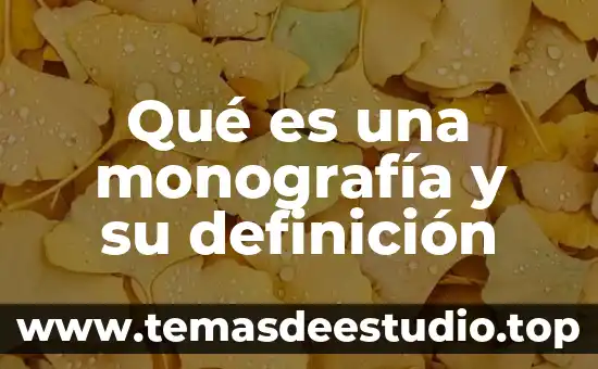 Qué es una monografía y su definición