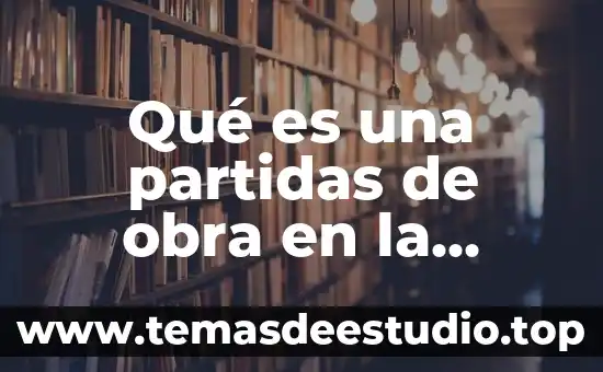 Que es una obra indusida 8 Qué es una partidas de obra en la construcción