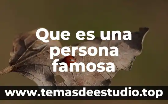 Que es una persona famosa