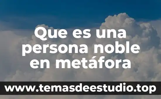 Que es lo que trata de desvirtuar a la persona 8 Que es una persona noble en metáfora