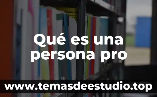Qué es una persona pro