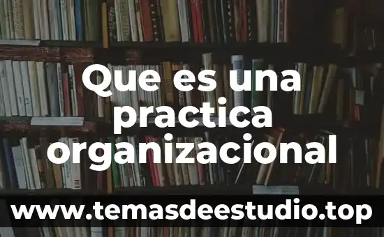 Que es una cultra organizacional 8 Que es una practica organizacional