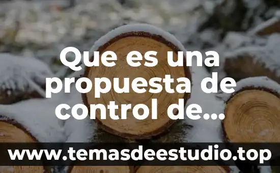 Que es una propuesta de control de calidad