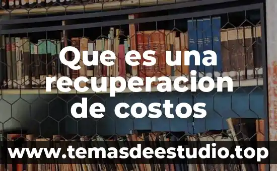 Que es la determinacion de costos 3 Que es una recuperacion de costos