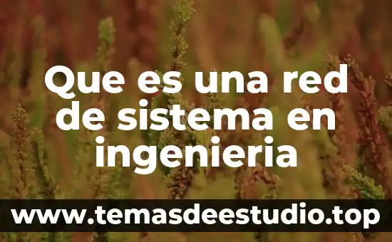 Que es red nacional del arte 7 Que es una red de sistema en ingenieria