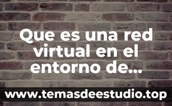 Que es una red virtual en el entorno de redes