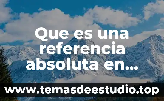 Que es una referencia absoluta en excel 2010