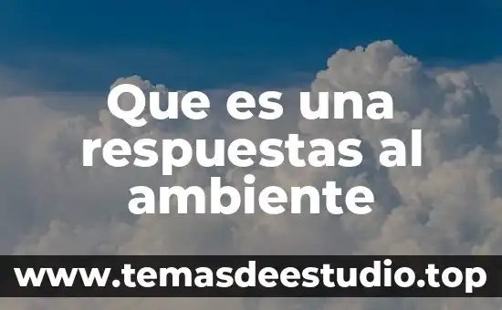Que es una respuestas al ambiente