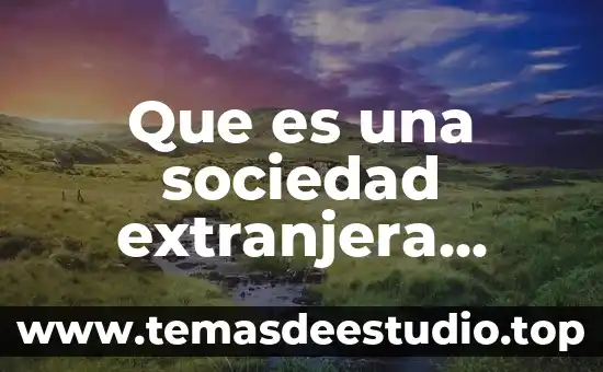 Qué es la sociedad extranjera 5 Que es una sociedad extranjera unam