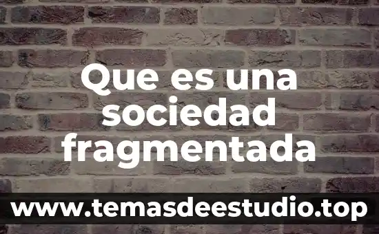 Que es una sociedad fragmentada