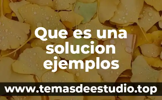 Vilona solucion para que es 6 Que es una solucion ejemplos