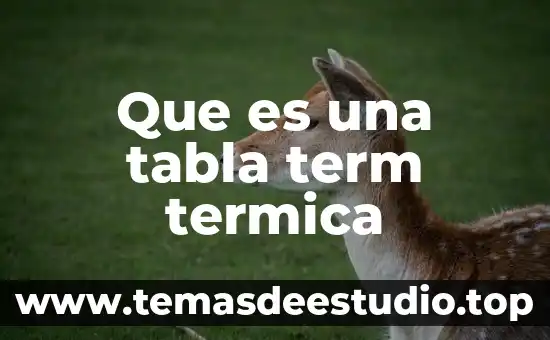 Que es una tabla term termica