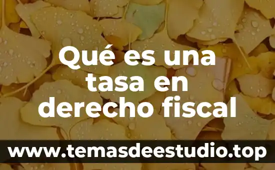 Que es el apellido en derecho 3 Qué es una tasa en derecho fiscal