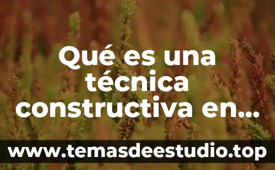 Qué es una técnica constructiva en construcción