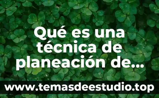 Qué es una técnica de planeación de actividades