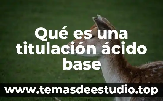 Que es titulacion en el trabajar 4 Qué es una titulación ácido base