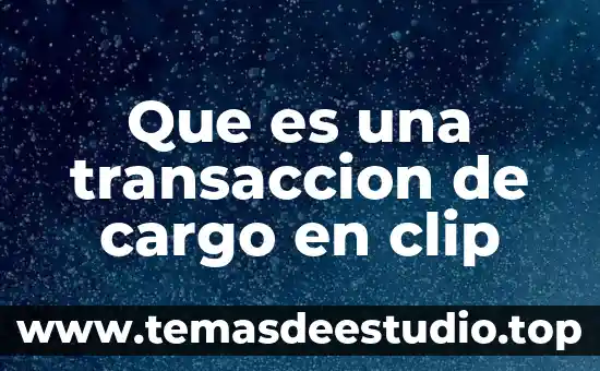 Que es una transaccion de cargo en clip