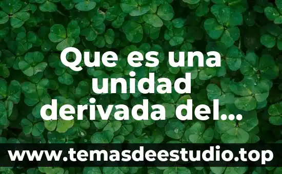 Que es la razon de cambio de la derivada 8 Que es una unidad derivada del sistema internacional