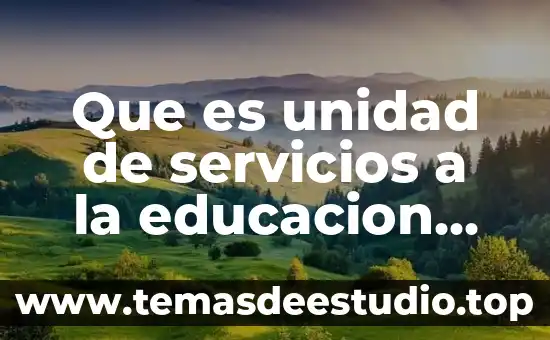 Que es una unidad productora de servicios de salud 5 Que es unidad de servicios a la educacion especial