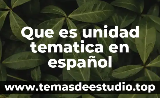 Que es significa p.a en unidad 8 Que es unidad tematica en español