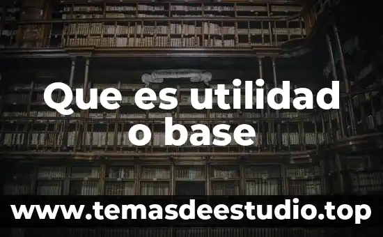 Teoria de la utilidad que es 5 Que es utilidad o base