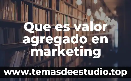 Que es valor agregado en marketing