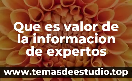 Que es valor edificante 3 Que es valor de la informacion de expertos