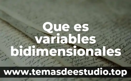 Que es variables bidimensionales