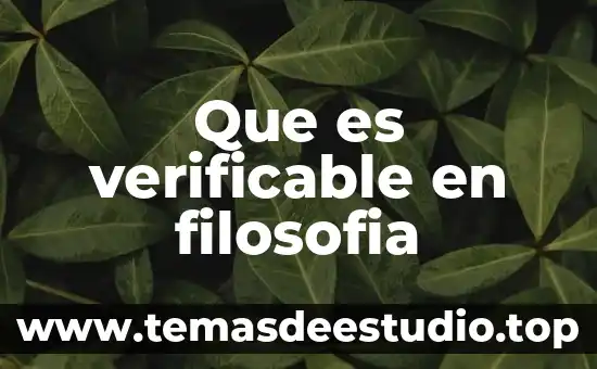 Filosofía que es la ley 4 Que es verificable en filosofia