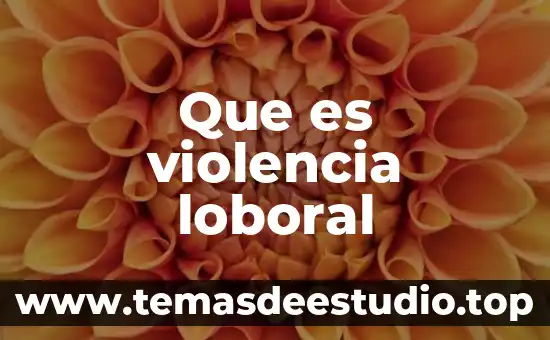 Que es violencia loboral