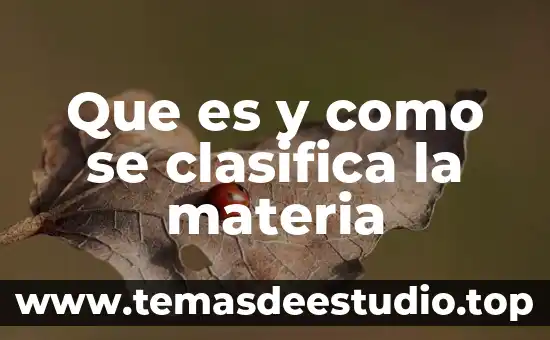 Que es propiedades de la materia generales 4 Que es y como se clasifica la materia