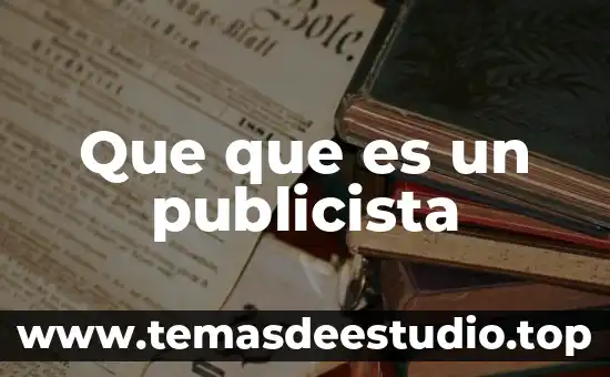 Que que es un publicista