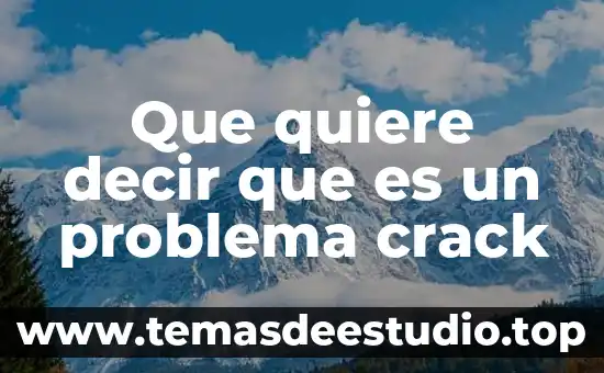 Expresiones para decir que es del campo una persona 3 Que quiere decir que es un problema crack