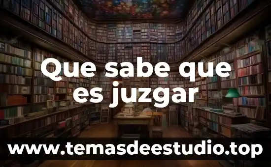 Que sabe que es juzgar