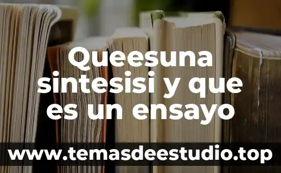 Que es ensayo literareo 8 Queesuna sintesisi y que es un ensayo