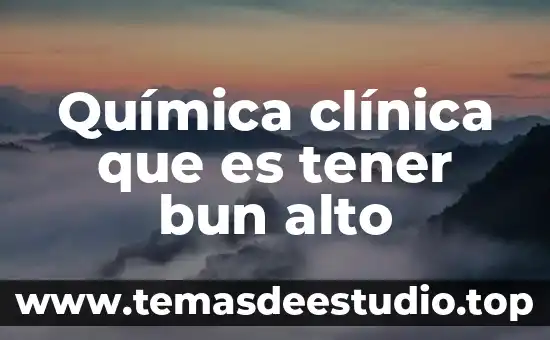 Que es la historia clinica de una enfermedad 8 Química clínica que es tener bun alto