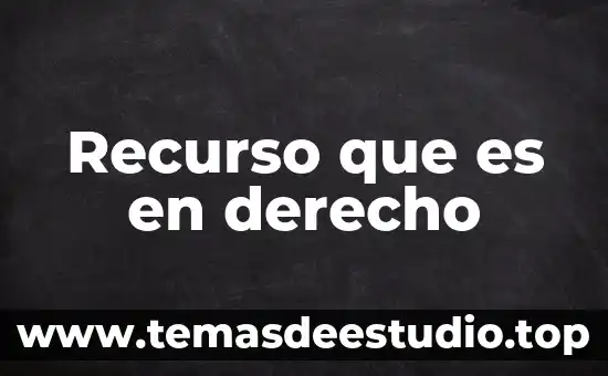 Concepto de que es un recurso 7 Recurso que es en derecho