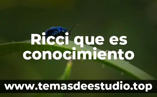 Ricci que es conocimiento