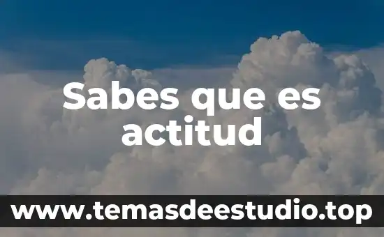 Sabes que es actitud