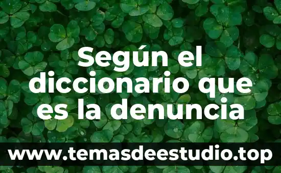 Qué es supervisión según autores 4 Según el diccionario que es la denuncia