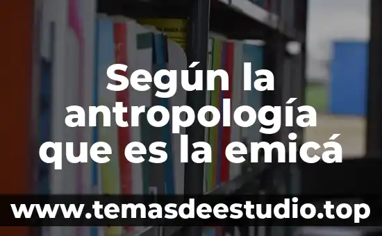 Según la antropología que es la emicá