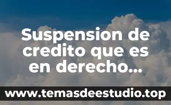Qué es crédito definición 4 Suspension de credito que es en derecho mercantil