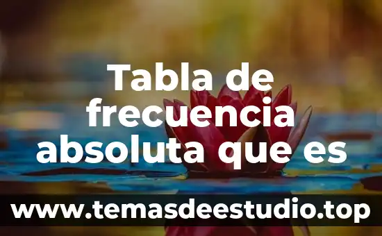 Tabla de frecuencia absoluta que es