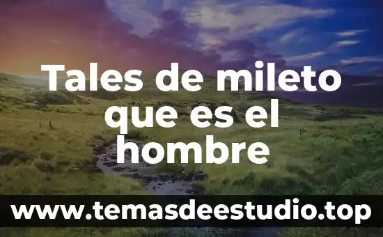 Que es el arte para tales de mileto la filosofia 3 Tales de mileto que es el hombre