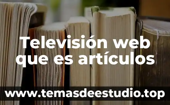 Televisión web que es artículos