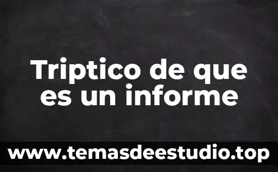 Qué es la conclusión en un informe científico 5 Triptico de que es un informe