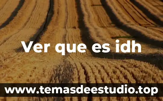 Ver que es idh