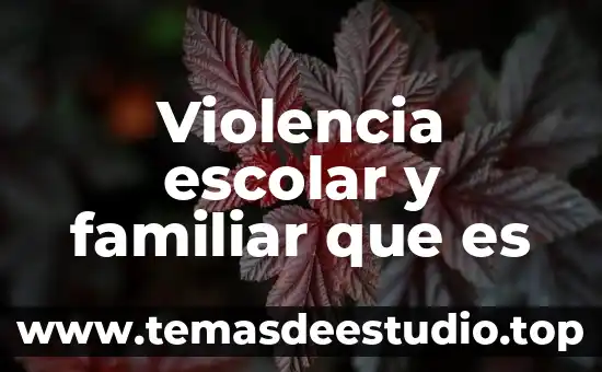 Qué es moda escolar 7 Violencia escolar y familiar que es