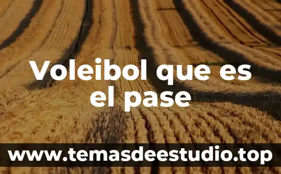 Voleibol que es el pase